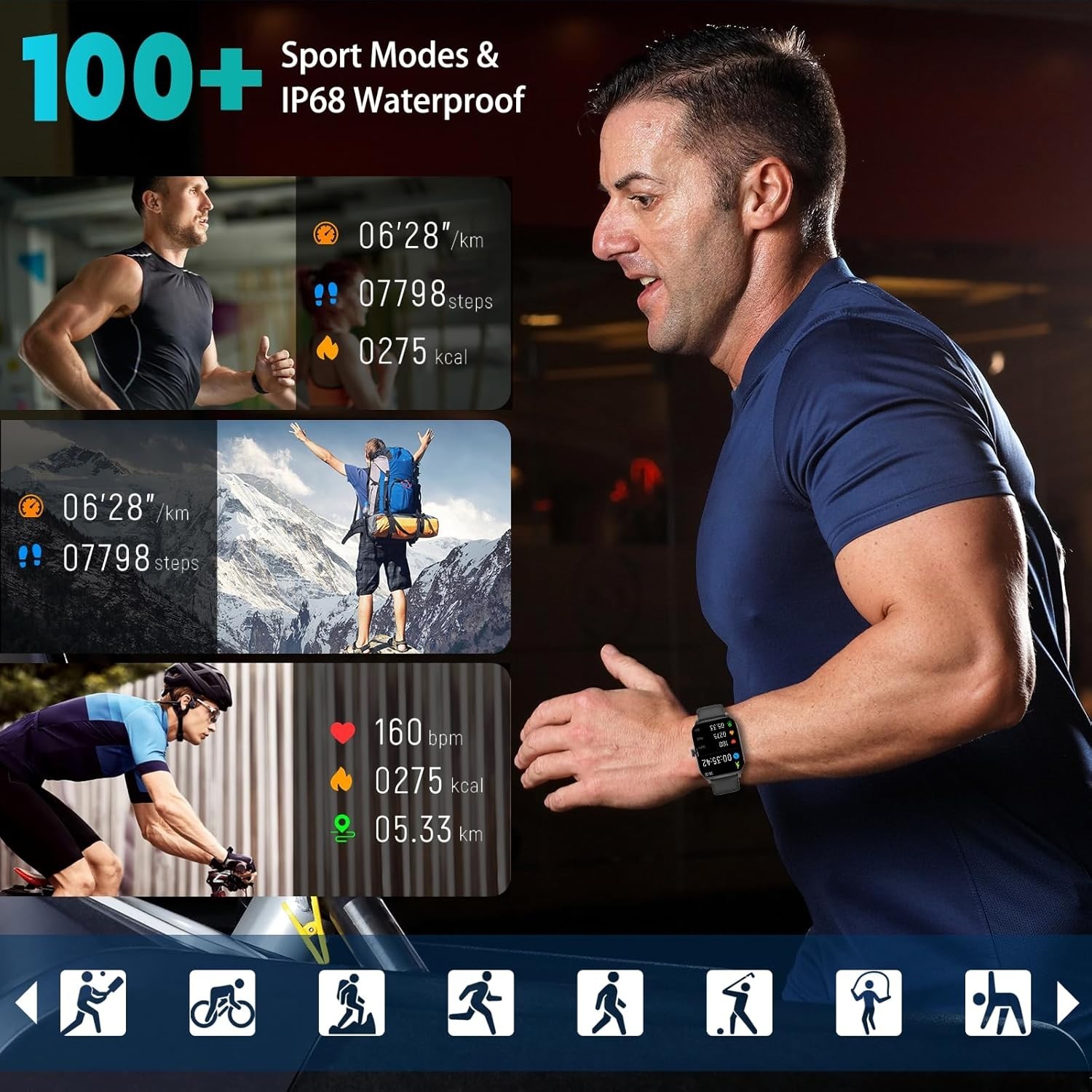 Elegant Bluetooth Smartwatch for Men & Women: Health Tracker with Call Functions