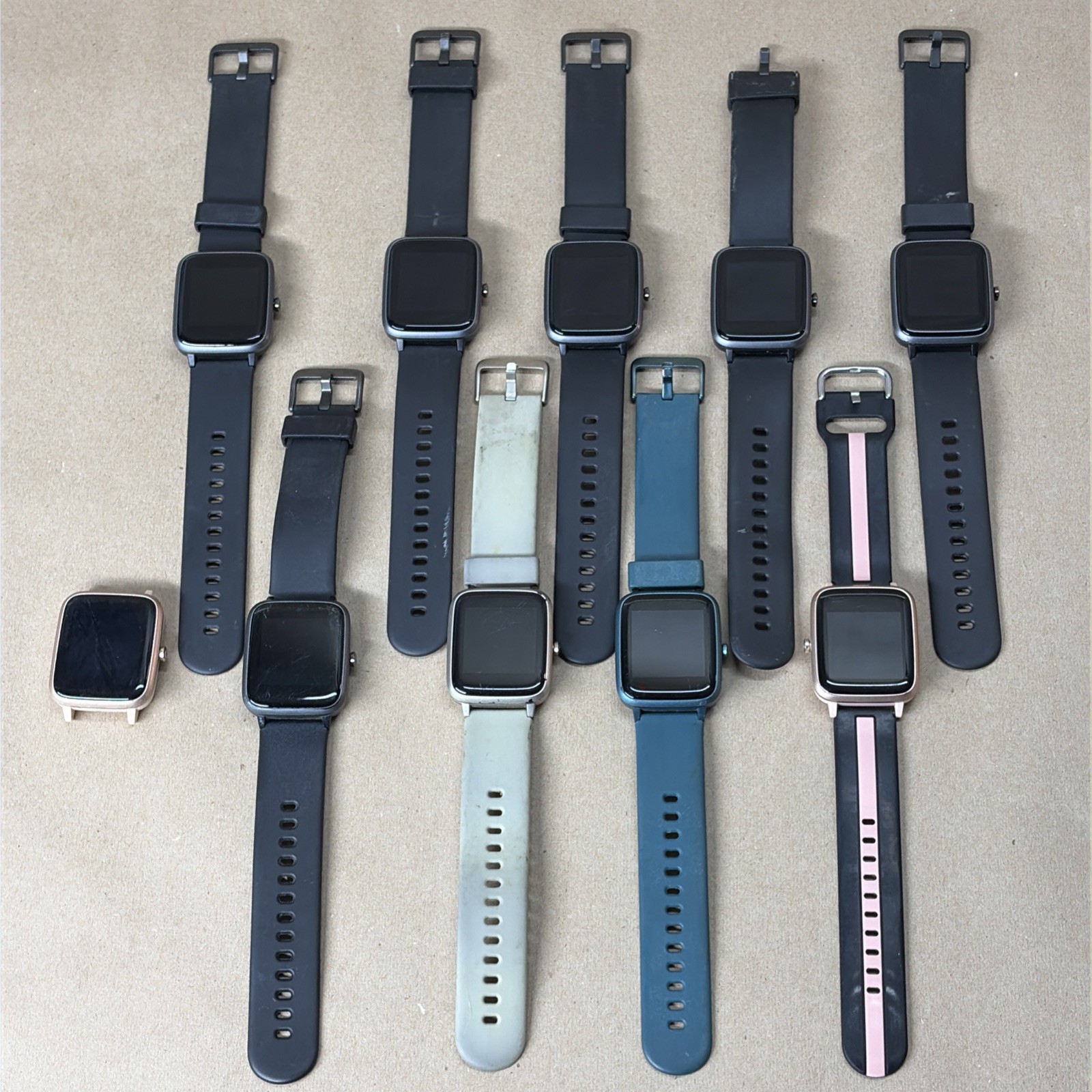 Lot of 10 Touch Screen Smartwatch Fitness Trackers ID205 Untested
