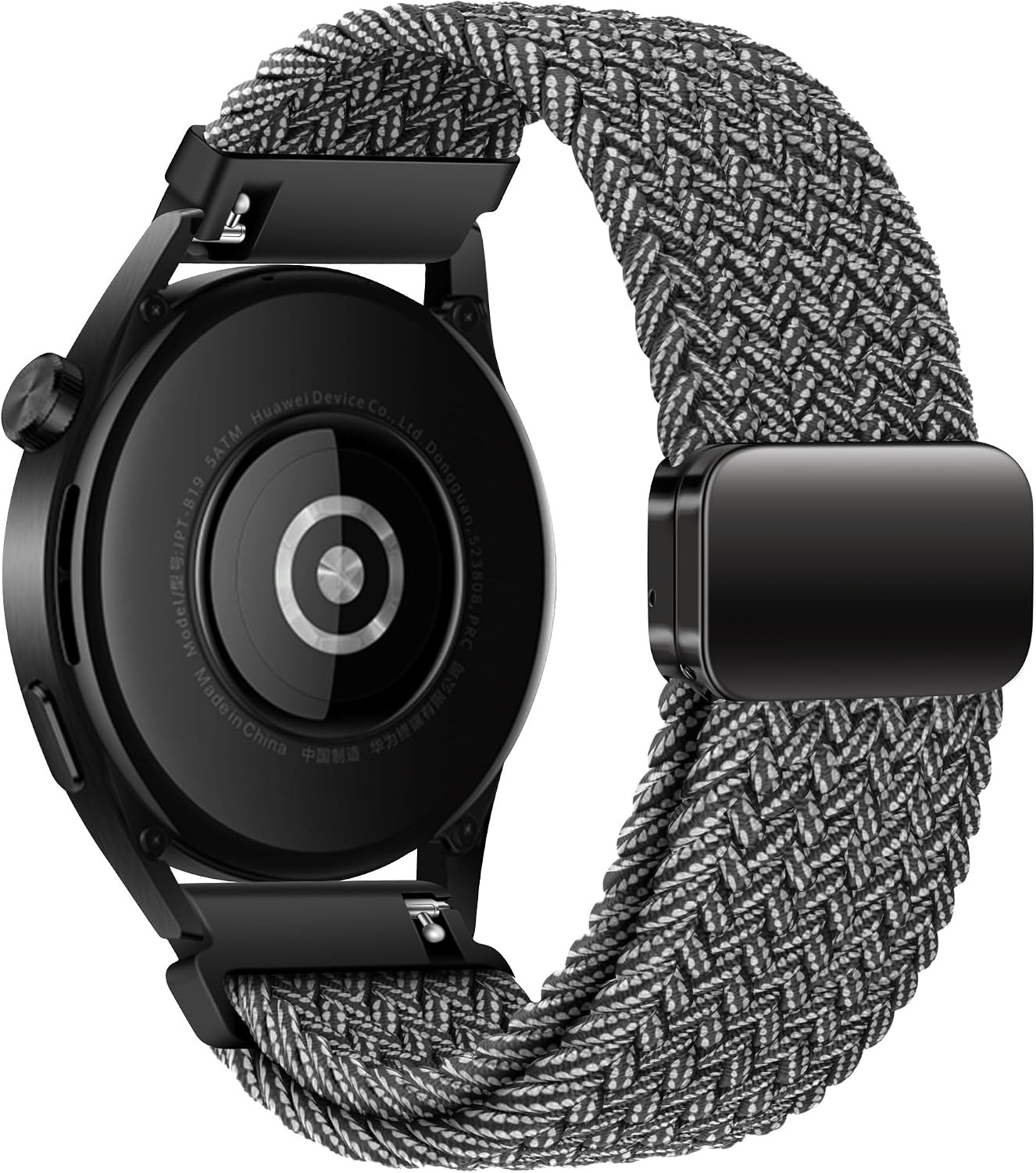 Gray & White Braided Sport Band for Samsung Galaxy Watch 20mm 22mm Compatibility