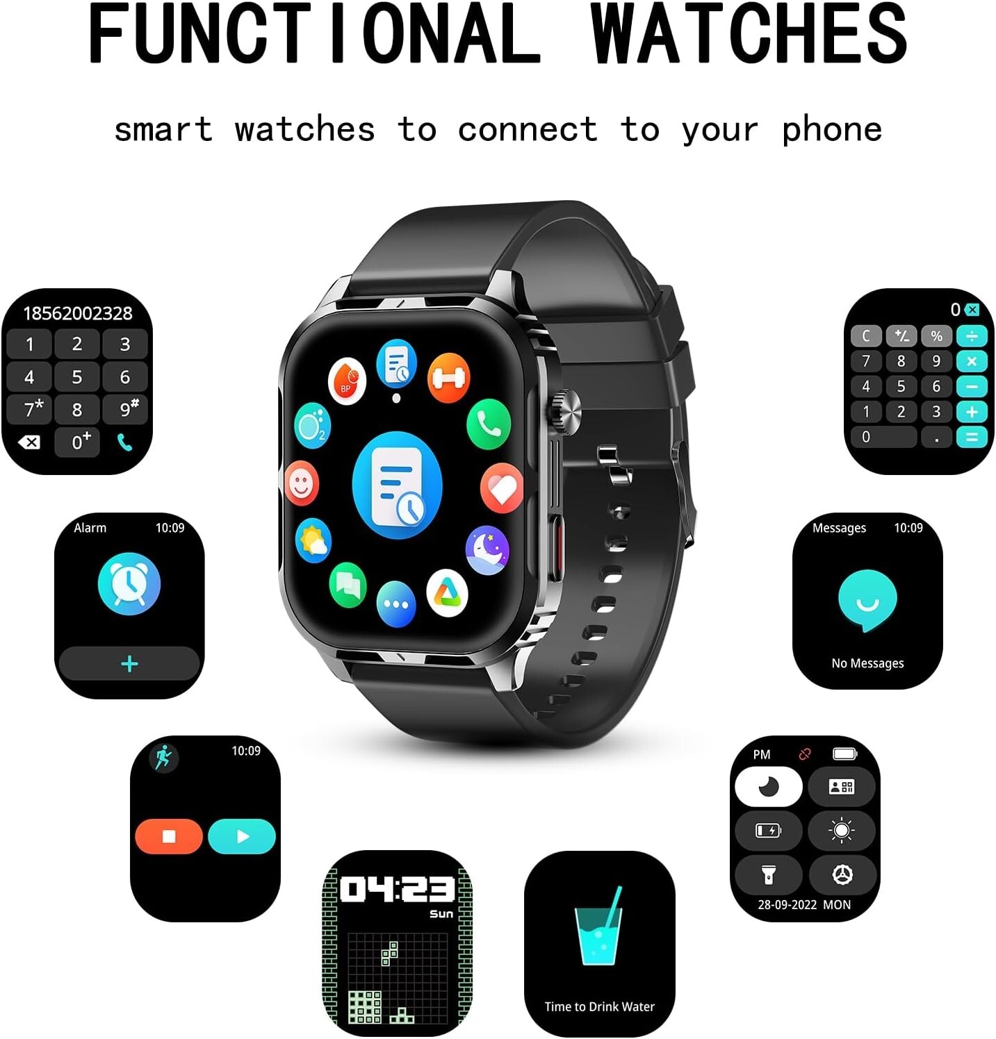 Smart Watch for Men Woman Call Text Heart Rate & Activity Tracker Waterproof