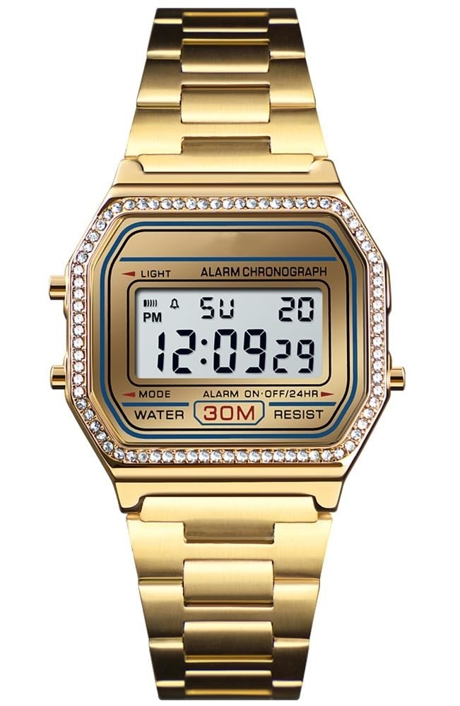 PASOY Men’s Digital Waterproof Sport Watch with Stopwatch