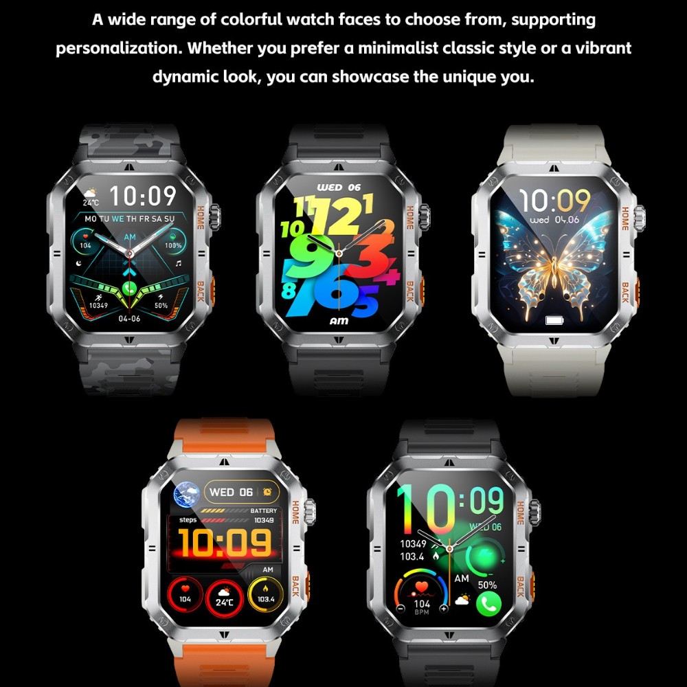 Military Smart Watch For Men (Answer/Make Call) Sport Fitness 1000mAh Waterproof