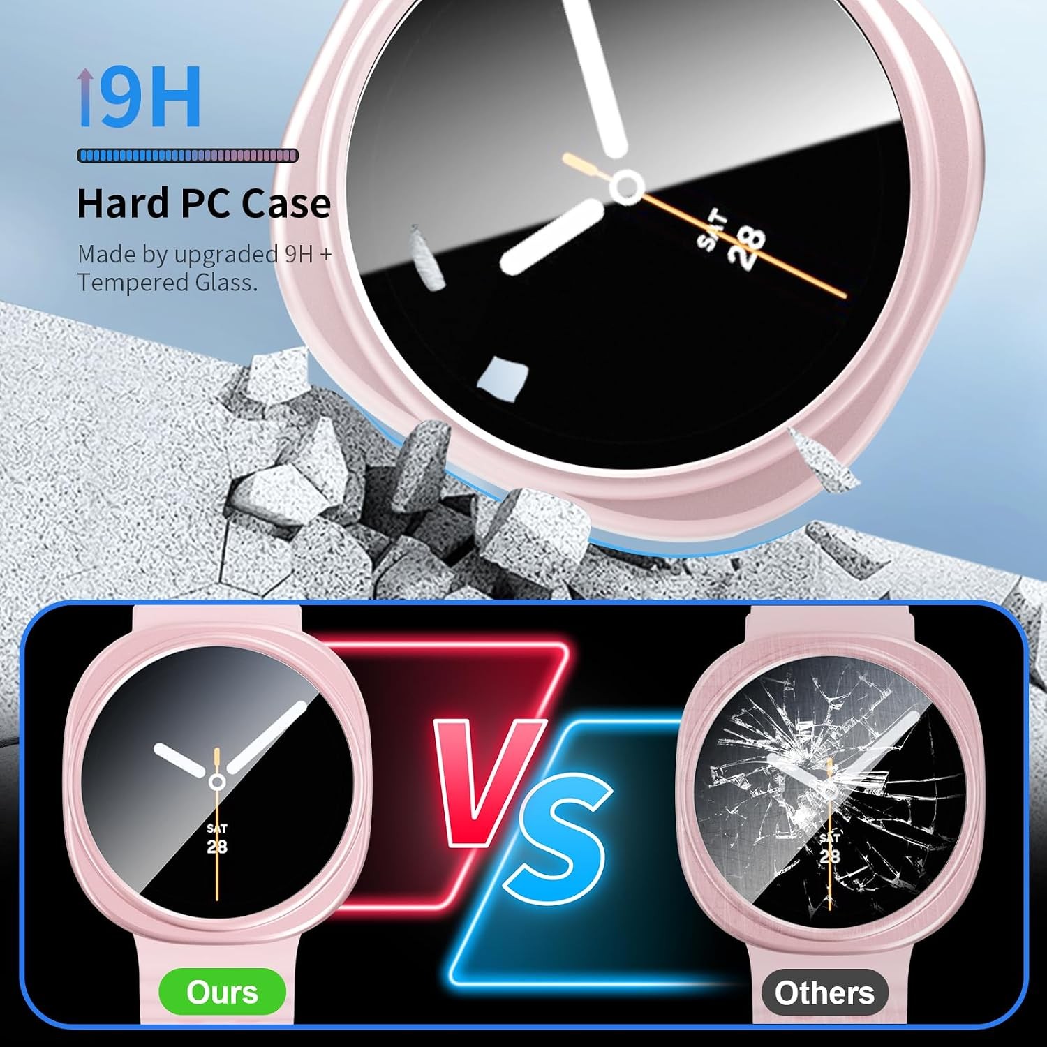 5+5 Pack Cases for Galaxy Watch 8 44mm with Bumper and Screen Protector, Mixed C