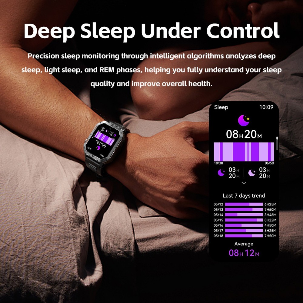 Military Smart Watch For Men (Answer/Make Call) Sport Fitness 1000mAh Waterproof
