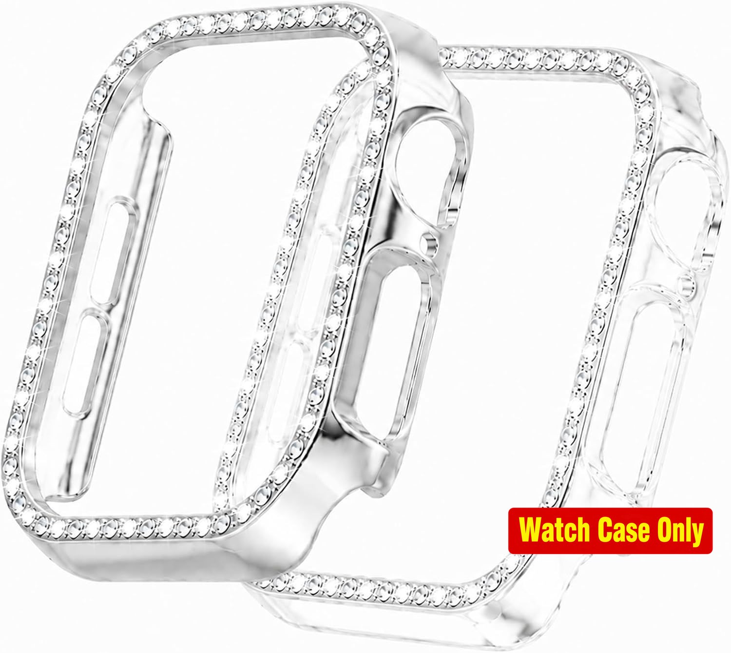 2 Pack Jewelry Case for Apple Watch 46mm Diamond Style Lightweight Bumper Set