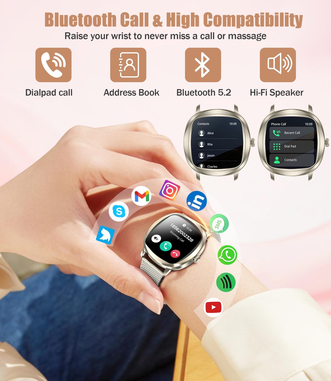 Watches for , 1.72″ for Android Phones with Heart Rate/Sleep Monitor, 100+ Sp…