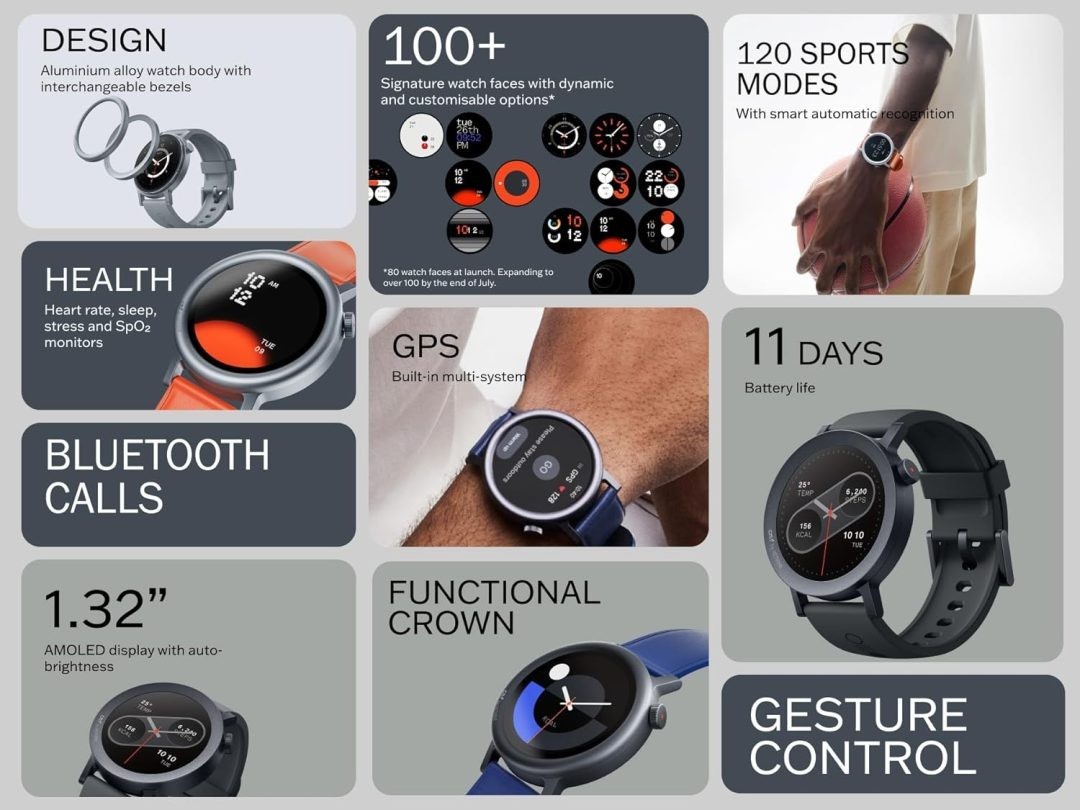 CMF by Nothing Watch Pro 2 Smartwatch 1.32″ AMOLED GPS Orange Silicone Band