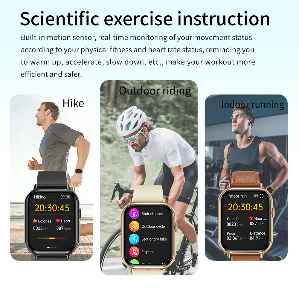 Fitness Blood Pressure Heart Rate Monitor Calorie Step Smart Watch Call