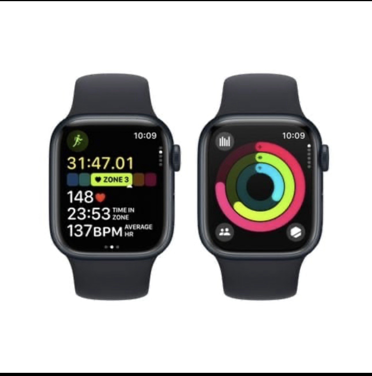 Apple Watch Series 9 A2980 45mm Midnight Aluminum GPS Black Band Touchscreen