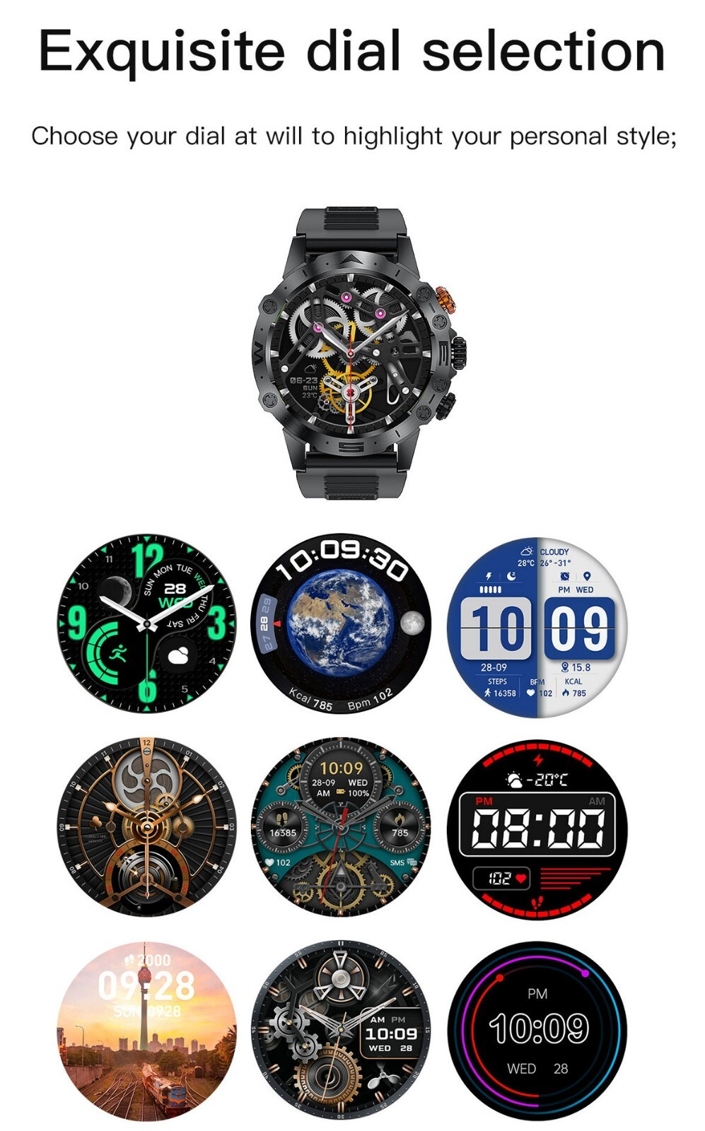 Outdoor Smartwatch IP68 Waterproof Bluetooth Call Fitness 1.53″ HD Screen NEW