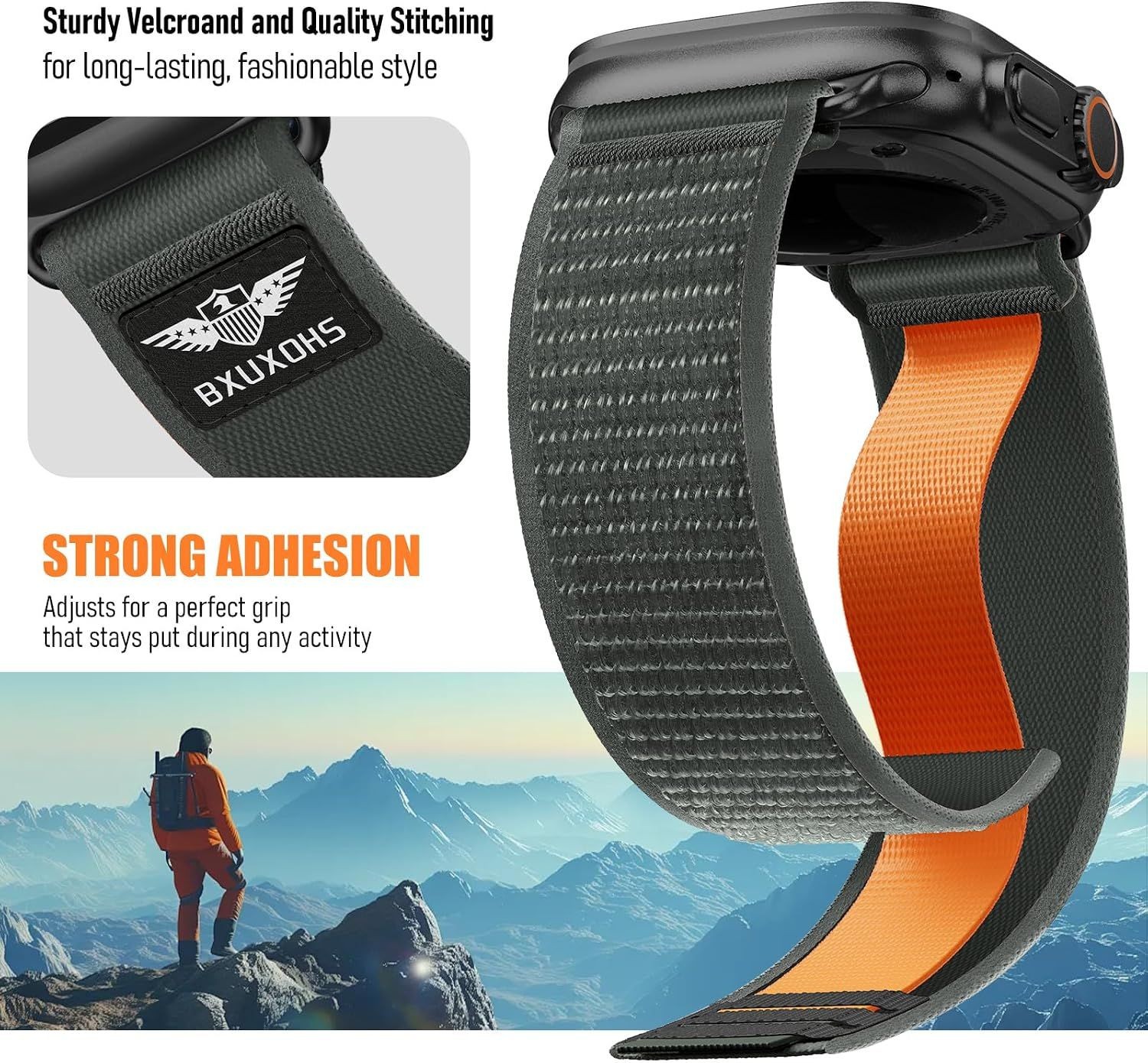 Nylon Strap Compatible with Apple Watch Ultra 3 2 Series 44mm Soft Breathable