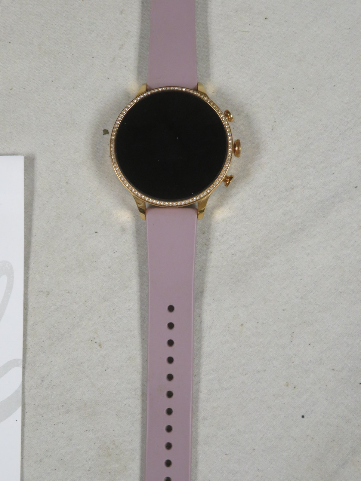 Fossil Women’s Gen 6 42mm Smartwatch Gold Face, Purple Silicone Band (FTW6080V)