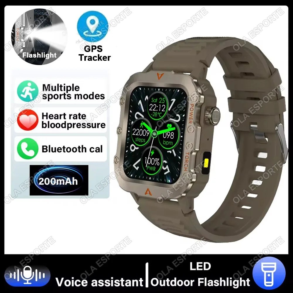 2025 New Men 2.01″ Military Smartwatch Outdoor AI Voice Call Bluetooth GPS Gift
