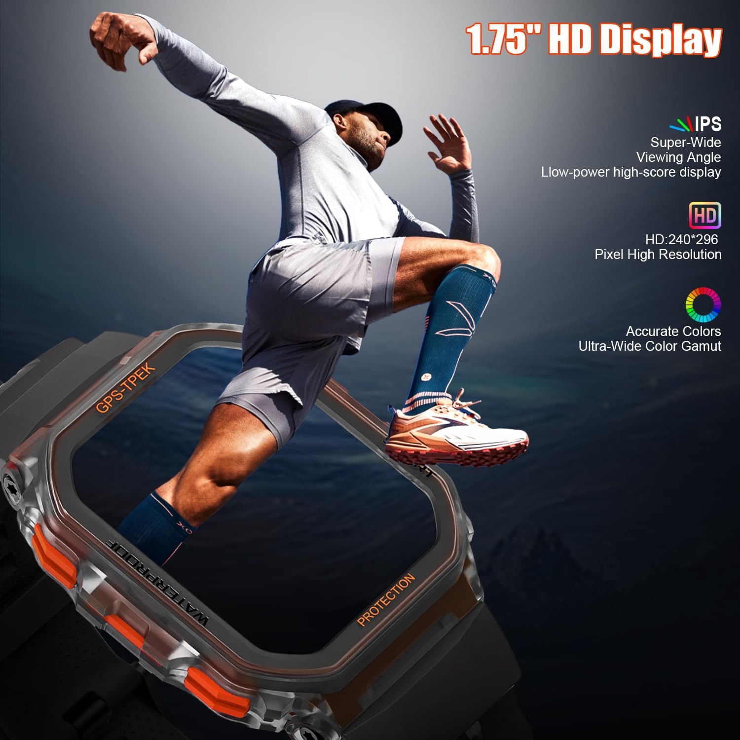 Military Smart Watches Built-in GPS, 100+ Sport Modes for Men with, for Andro…