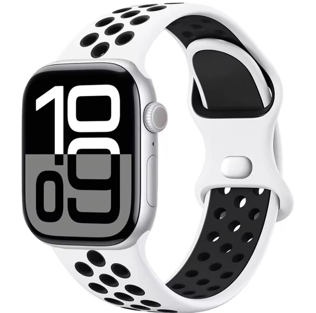 Silicon Strap For Apple Watch 11 10 9 8 7 46mm 45mm 42mm 41mm Color: White