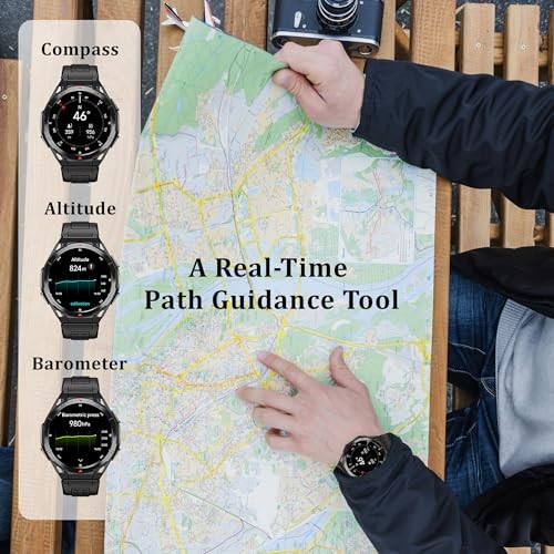 Military GPS Smart Watch: 1.43” AMOLED Always On Display, Built-In GPS,