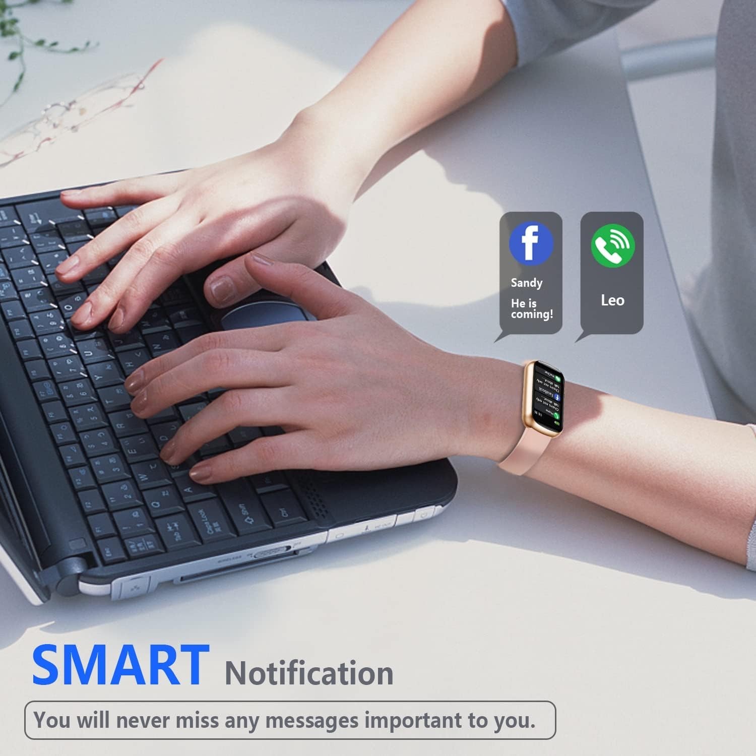 FITVII Nexa Smart Watch Women’s Fitness Tracker Blood Pressure Heart Rate Sport