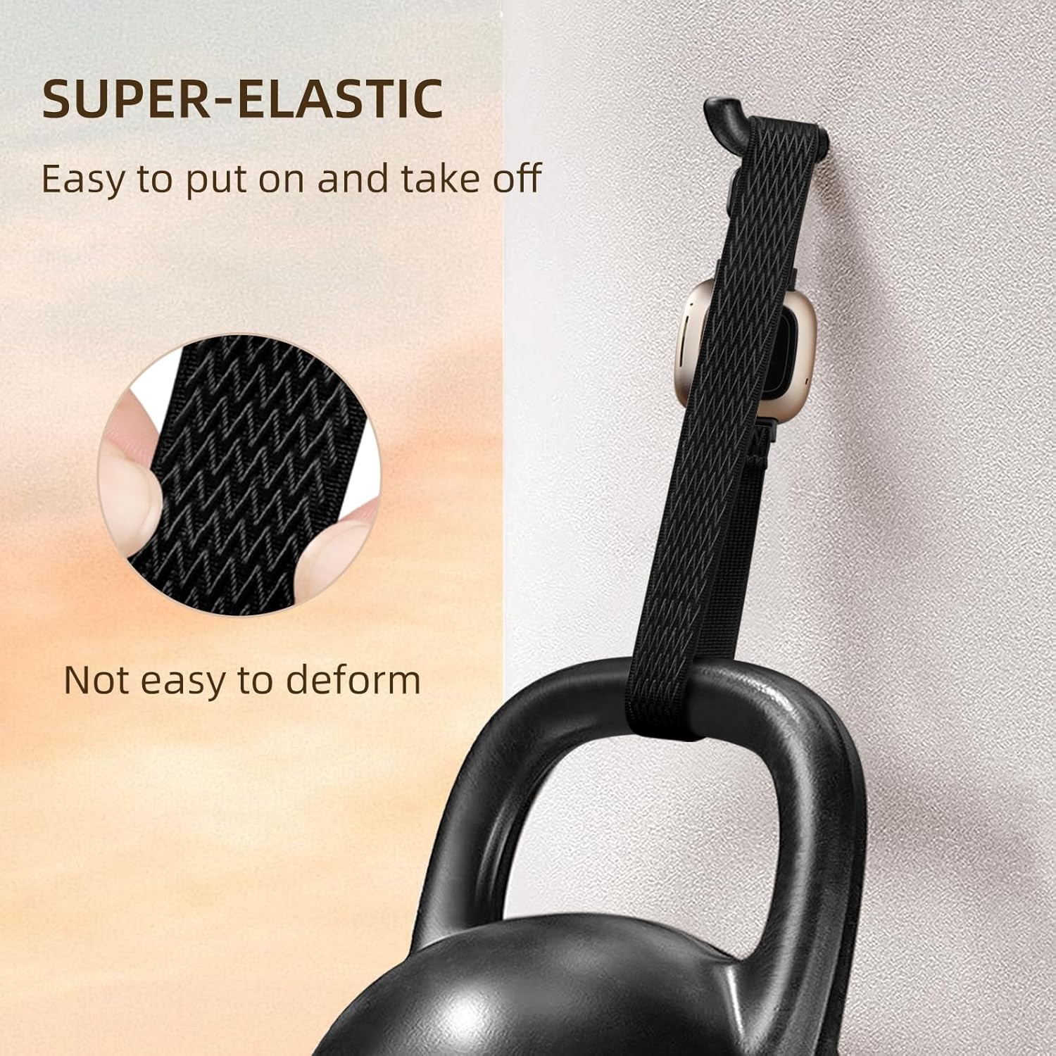 Soft Flexible Nylon Strap Compatible with Fitbit Versa 4/3 Sense 2 Black