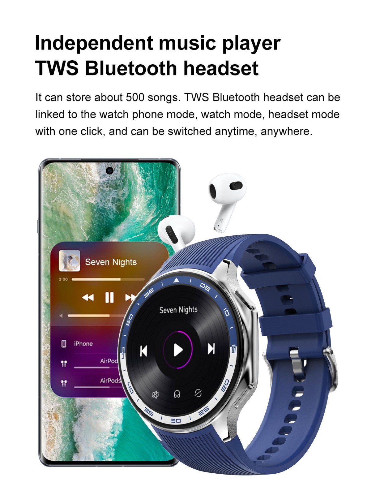 DT Watch X Smart Watch 10 Days Battery AMOLED BT Call TWS WearPro iOS Android