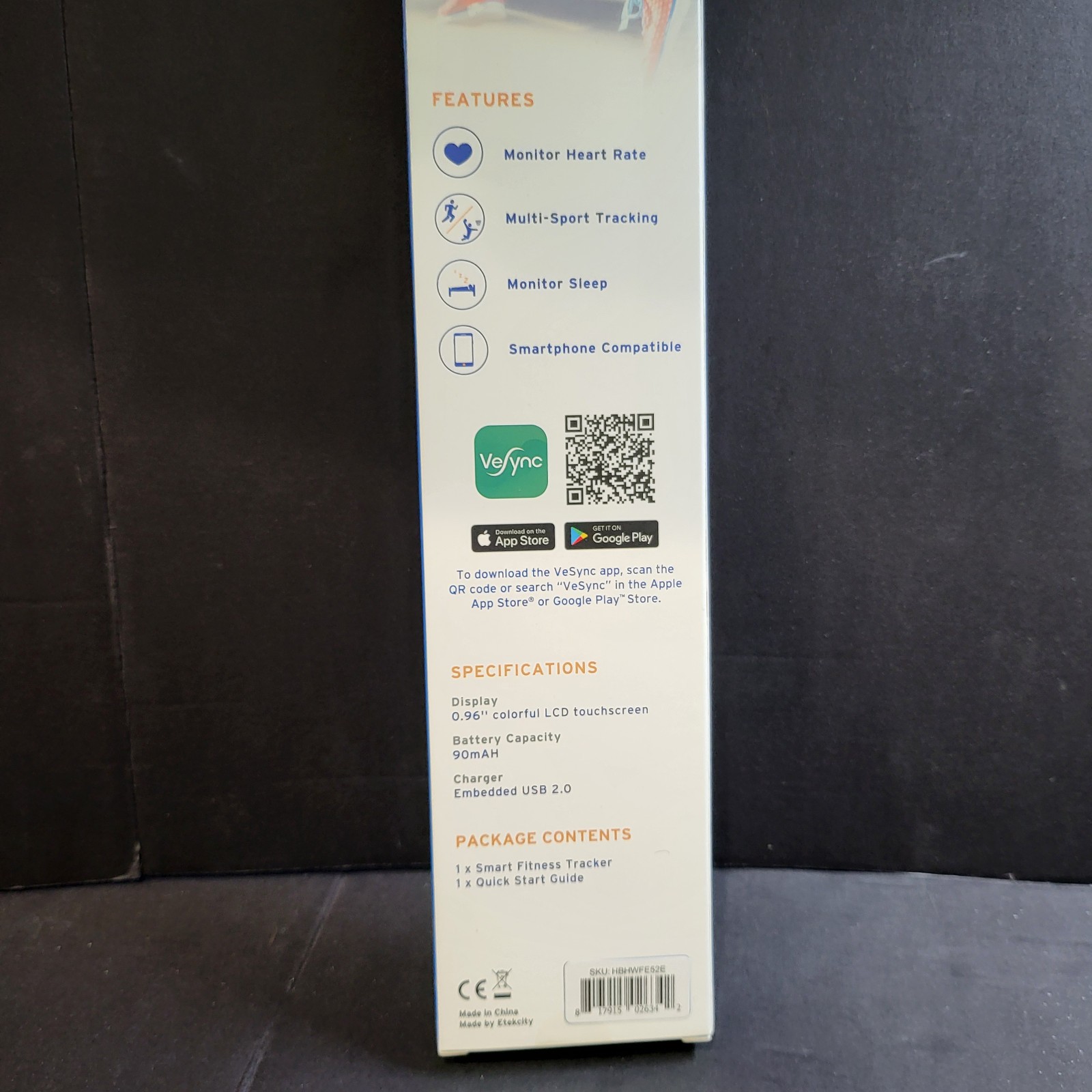 ETEKCITY VESYNC Smart Fitness Tracker LCD Touchscreen USB Sealed NEW