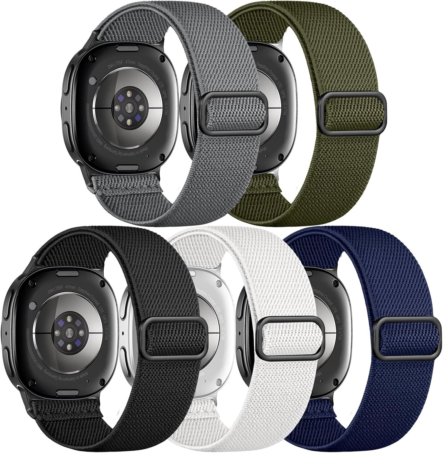 5 Pack Elastic Bands for Samsung Galaxy Watch 8 40mm 44mm, Soft Fabric Replaceme