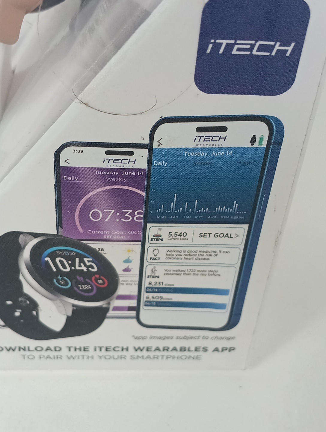 iTech ELITE 3 Smart Watch Android And IOS Compatible White & Rose gold