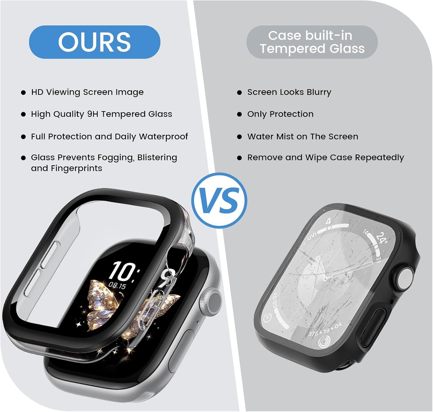 2 in 1 Metal+PC Case for Apple Watch Series 11/10 42mm with Waterproof Tempered