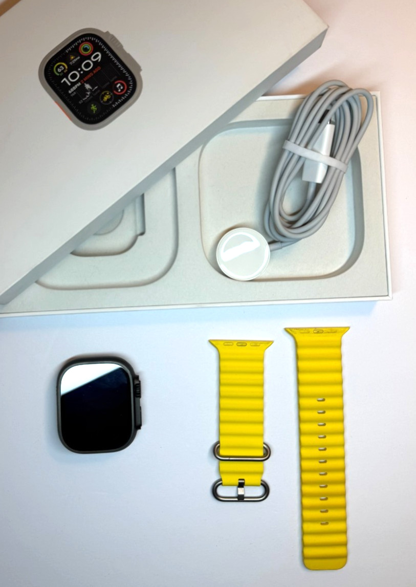 Apple Watch Ultra 2 49mm Black Titanium | 99% Battery | RARE Yellow Ocean Band