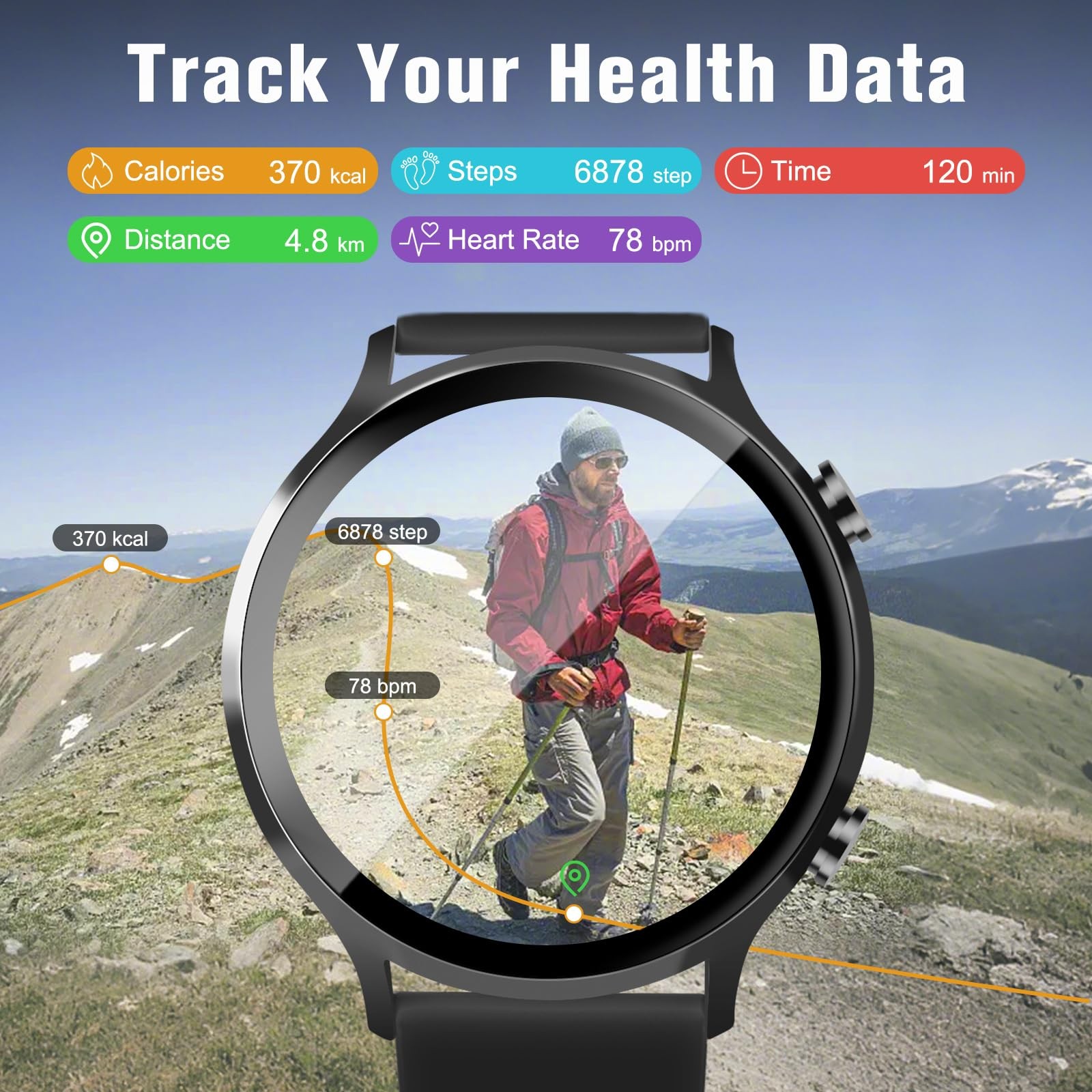 for Men Women,1.39″ HD Fitness Watch, IP68 Waterproof Watch with Heart Rate//…