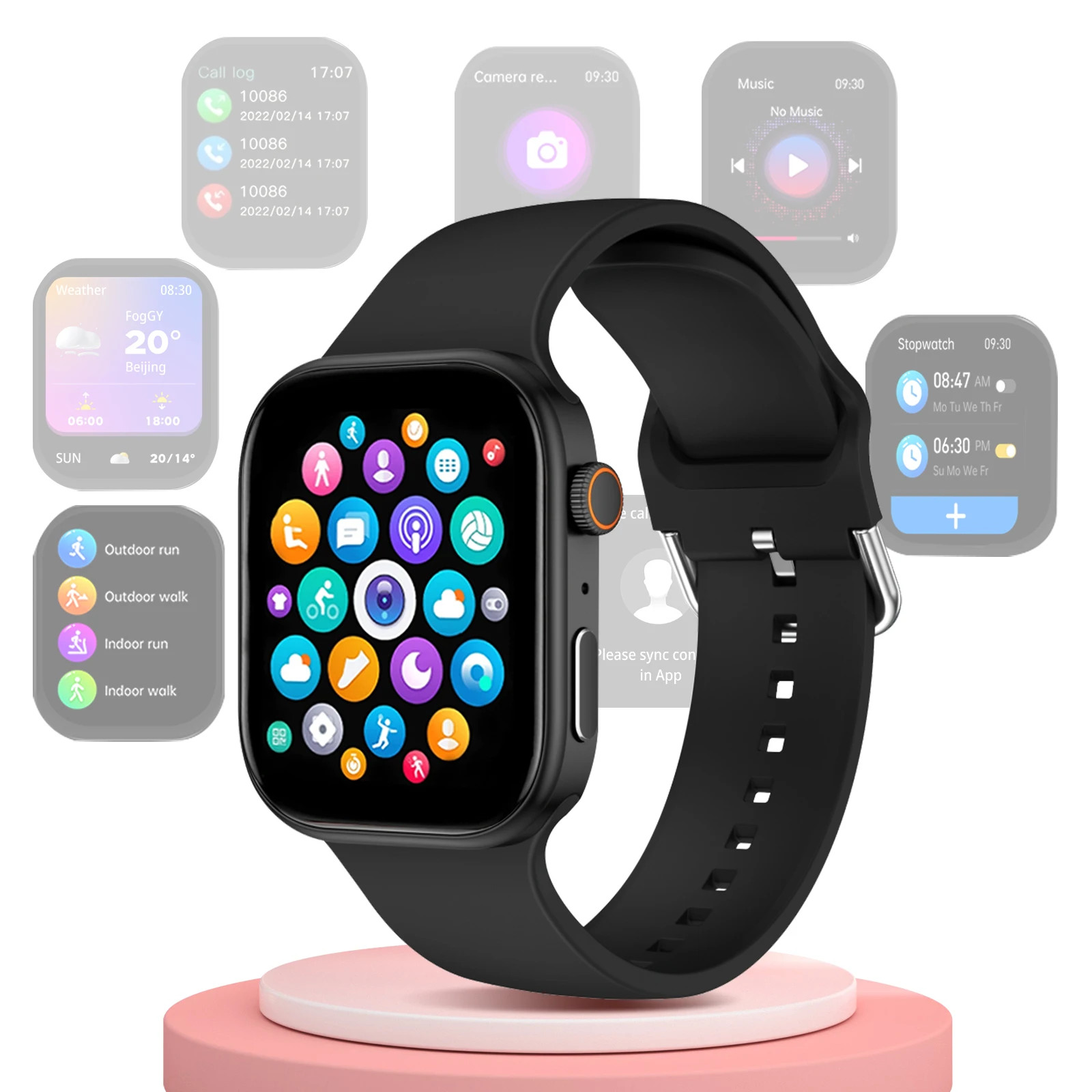 Smart Watch, Wireless Calling, Message Reminder, Multi-Sport Mode, 2.01-Inch HD