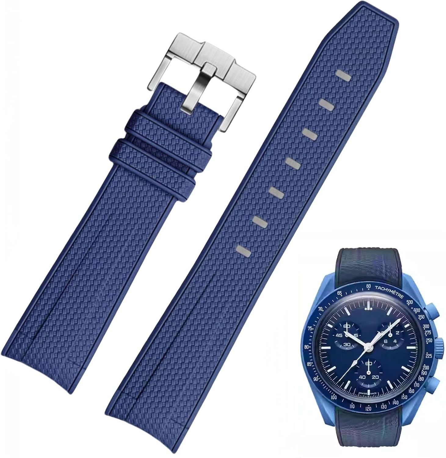 Case For Omega Swatch Moonswatch 20mm Silicone Rubber Replacement Strap