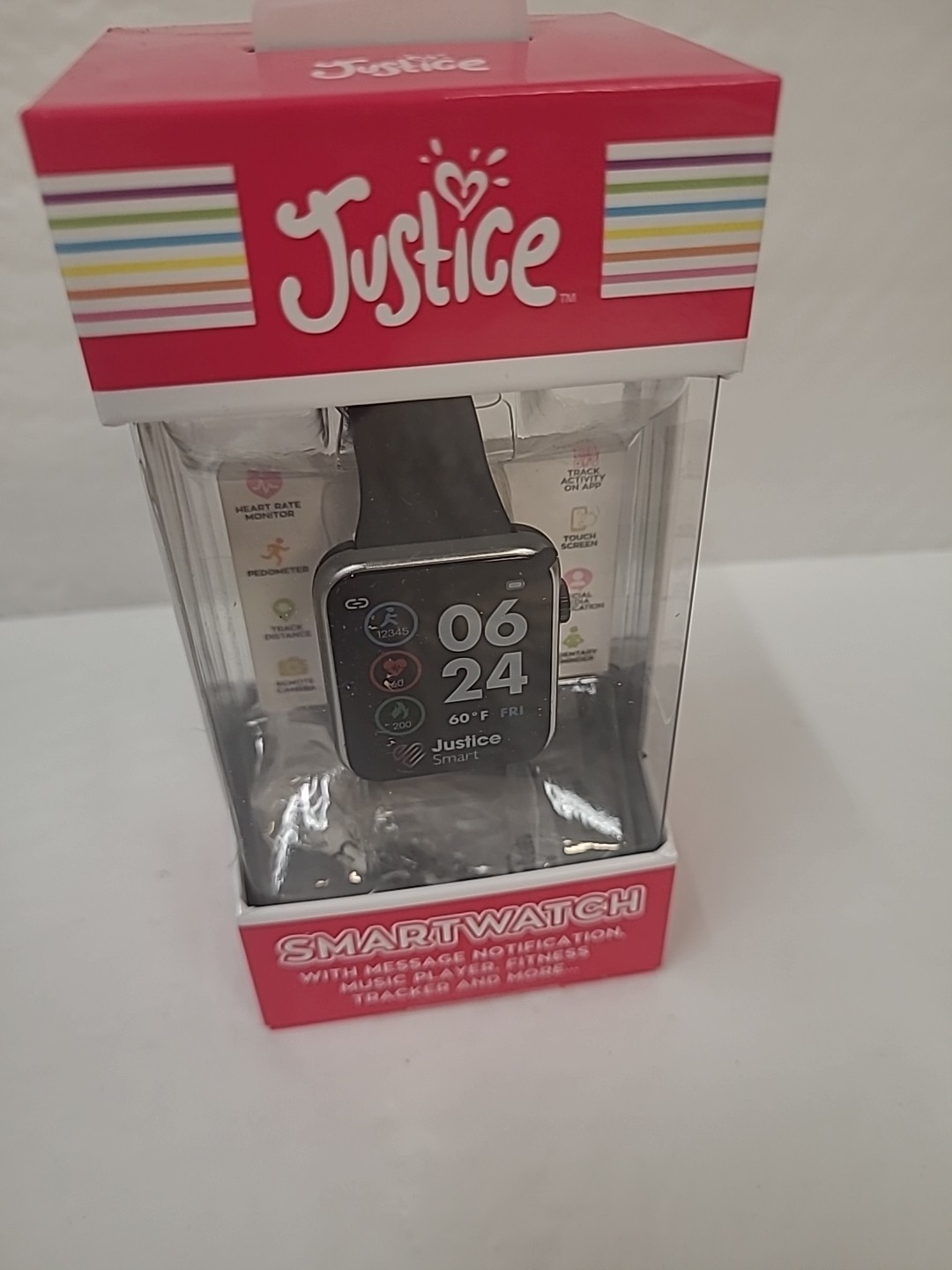 Justice Smart Watch 0625S Black Touch Screen Fitness Tracker New