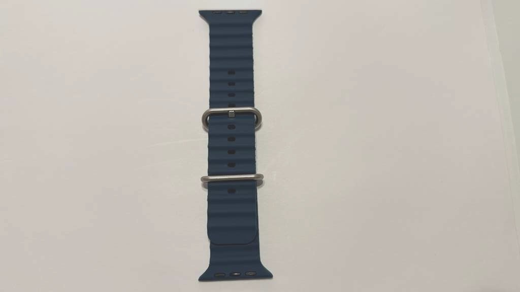 Generic Watch Band Natural Titanium 49mm Apple Ultra 1 2 & 3 Ocean Navy Blue