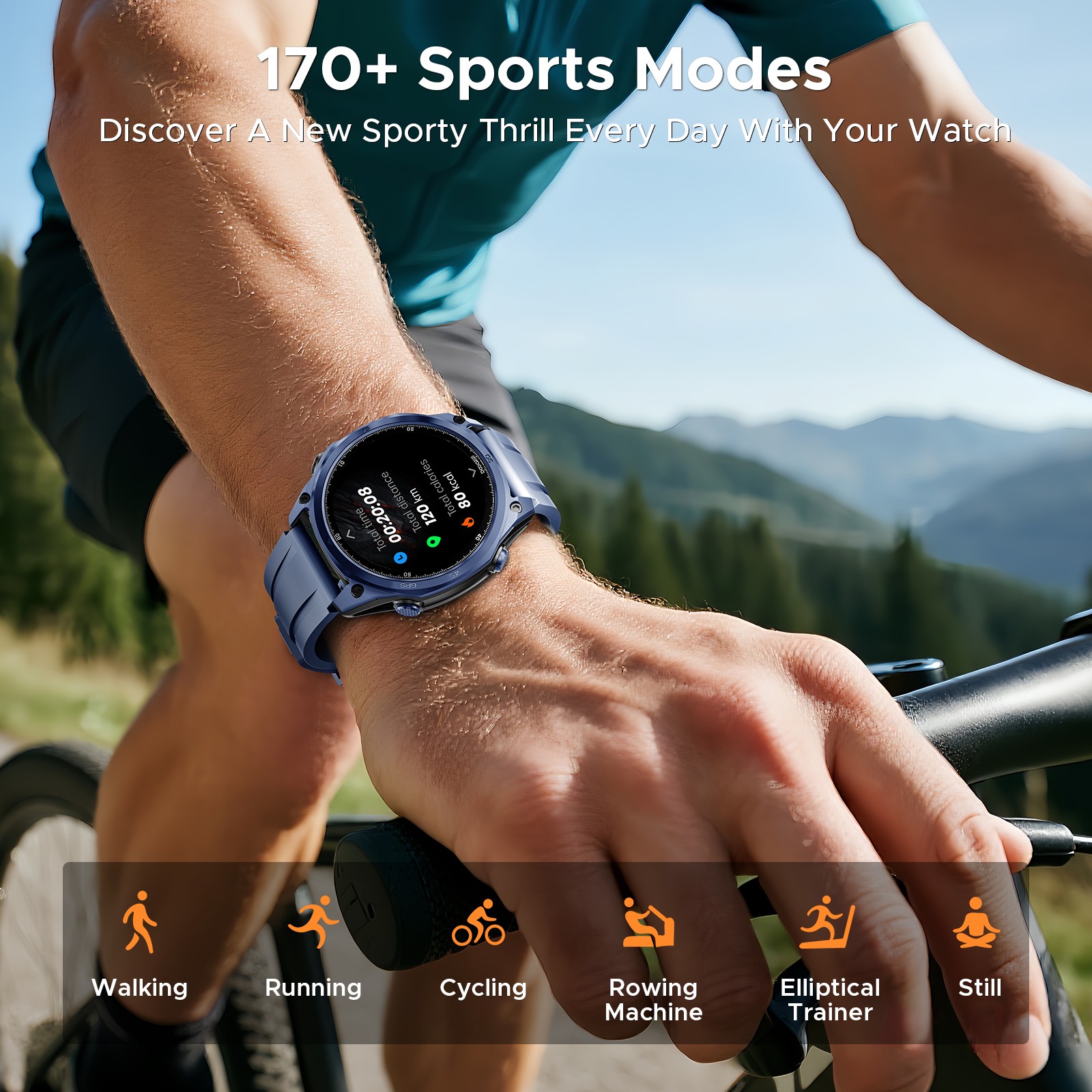 DOOGEE Anywise W1 Pro Mens Smart Watch 5ATM 170+ Sports Modes For Android/iPhone