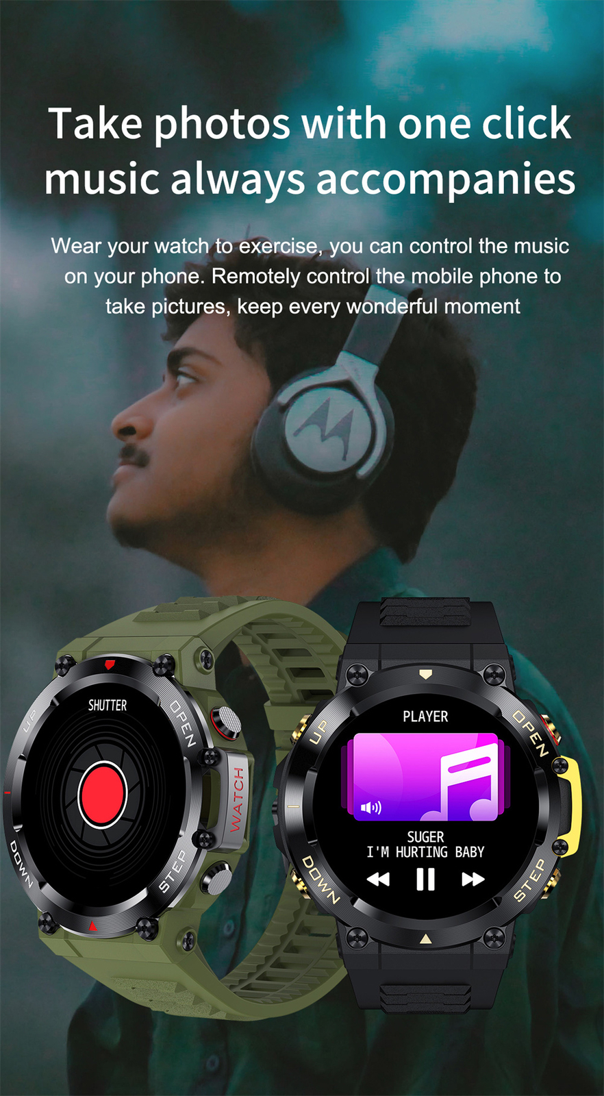 IP67 Waterproof Smart Watch for Men Women Activity Fitness Tracker Touchscreen