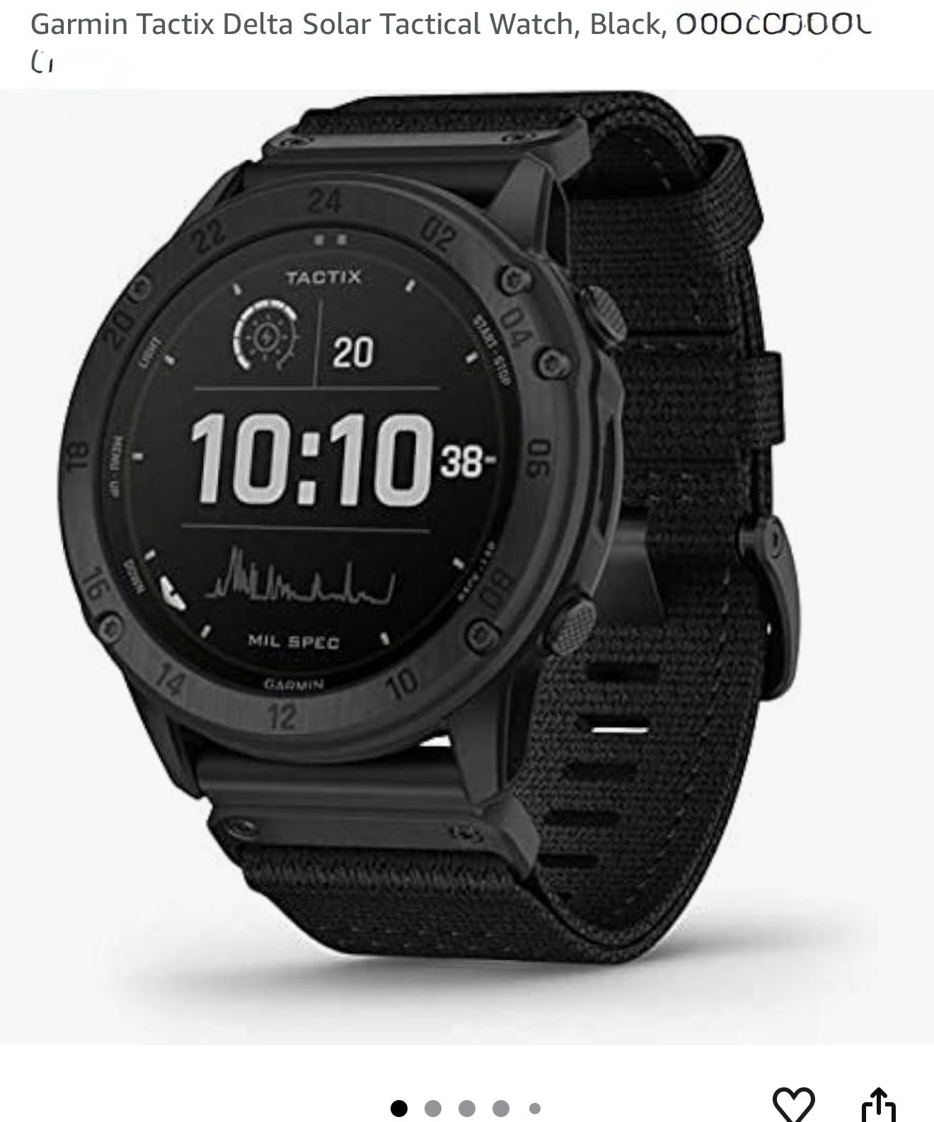 Garmin tactix Delta Solar GPS Watch 51mm Titanium, Black Ballistics