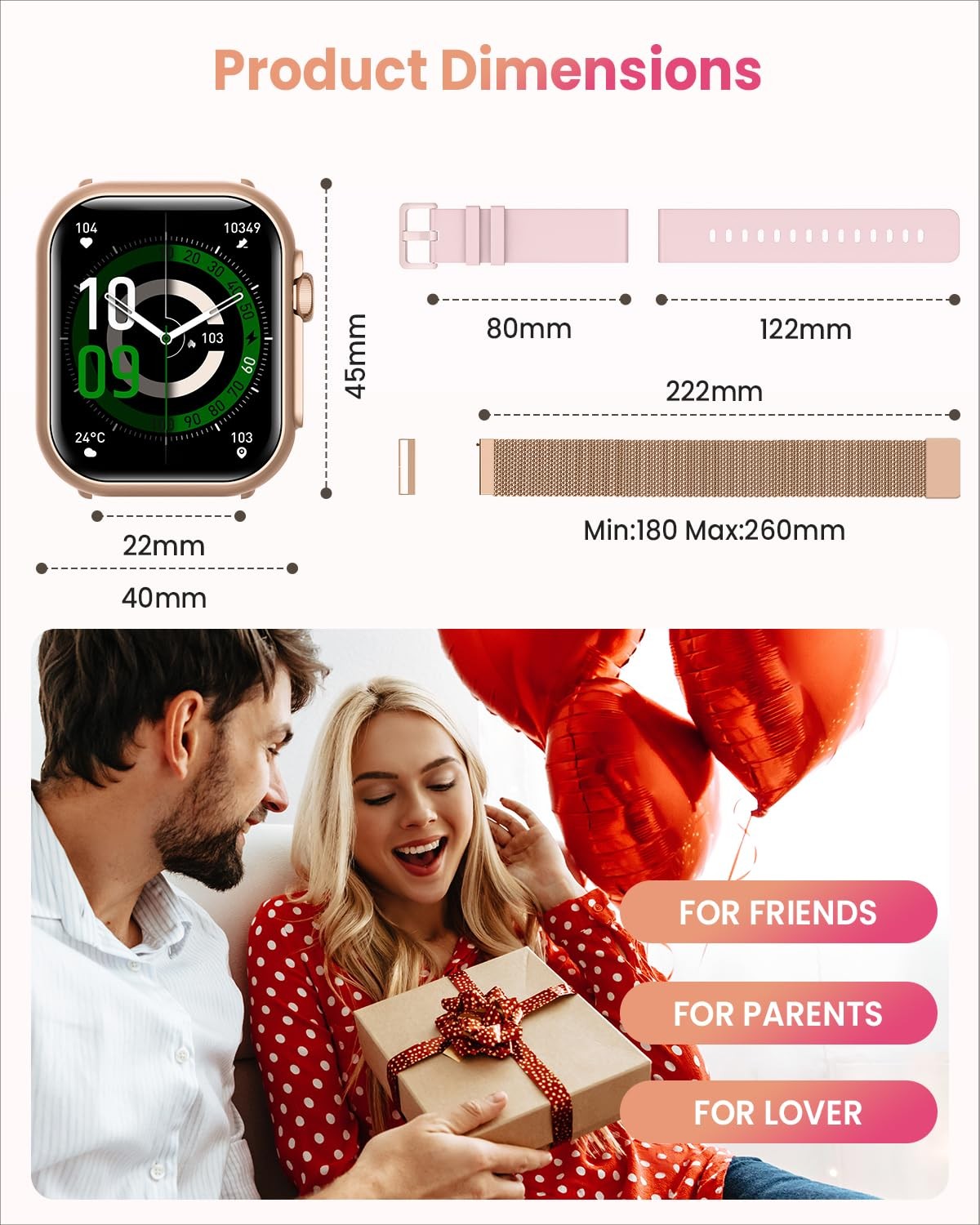 for Women Men Fitness: for iPhone&Android Bluetooth with SpO2 Sleep Heart Rat…