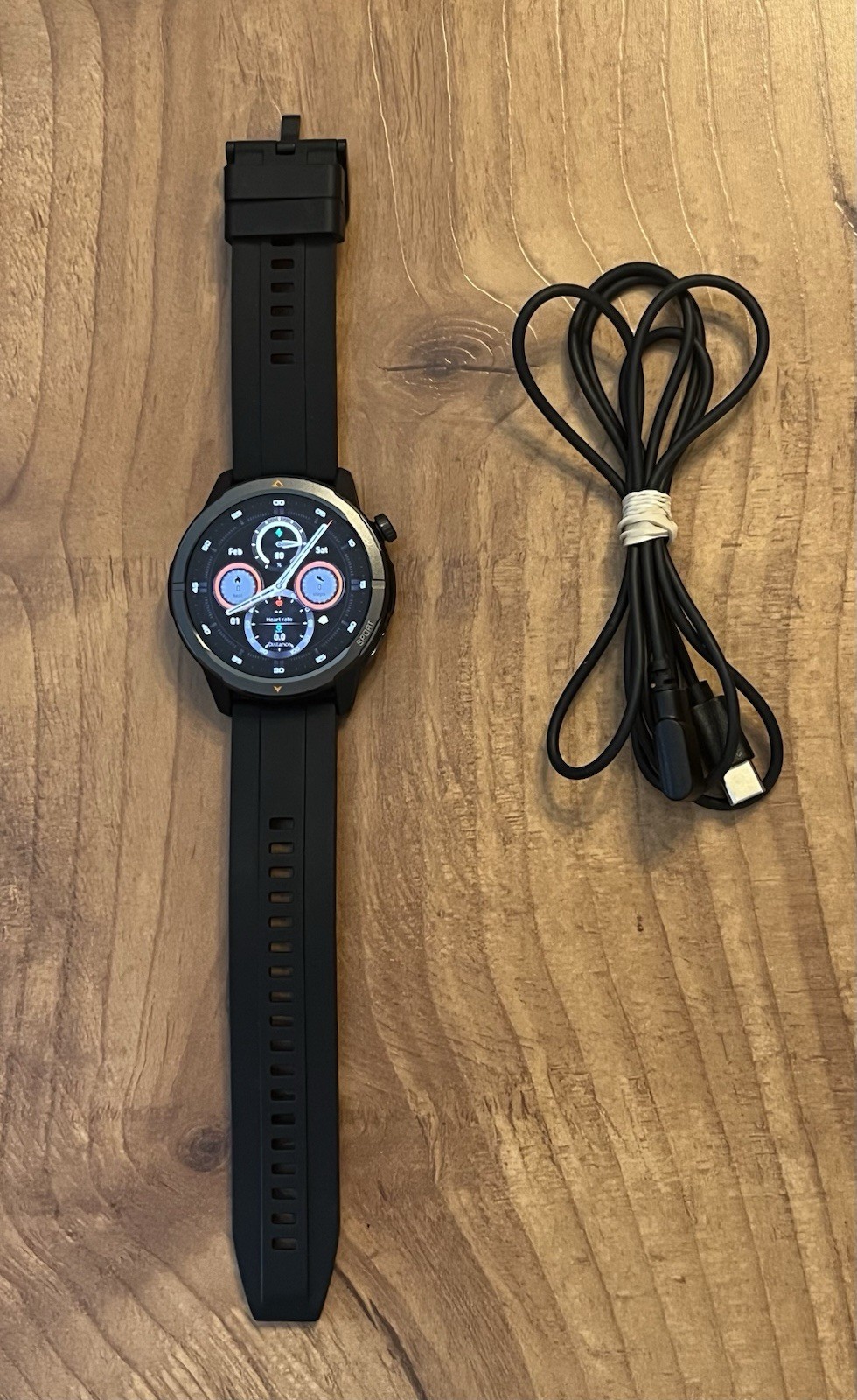 AGM Legion Smart Watch Black 5ATM Built-In GPS Health Tracker Silicone Band NICE