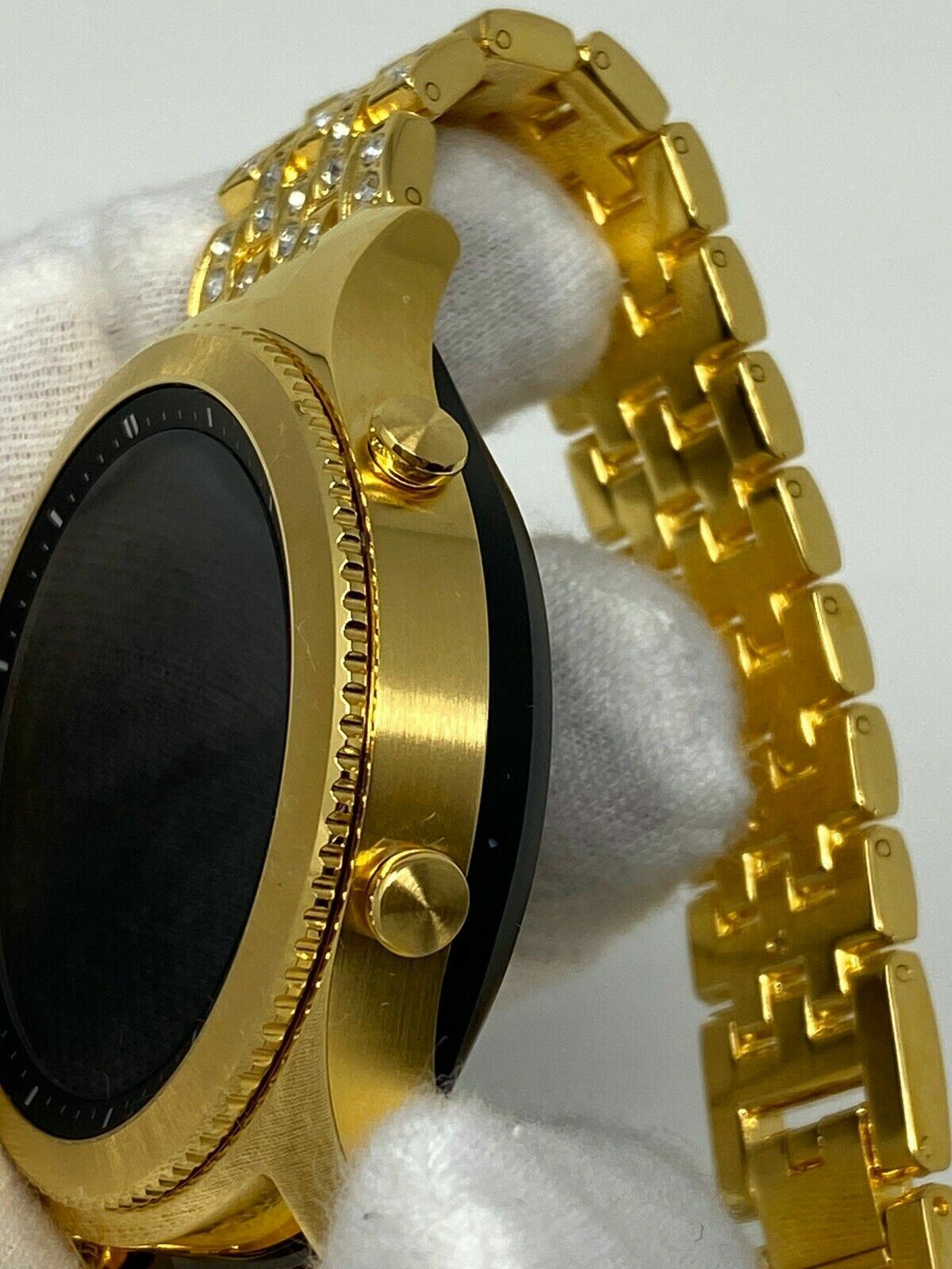 Custom 24K GOLD Plated Samsung Gear S3 Classic DIAMOND Rhinestone Band
