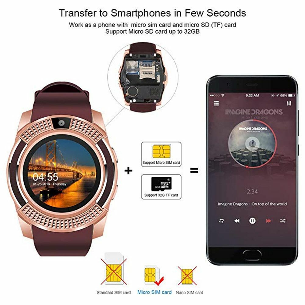 Smart Watch Support SIM Card Sleep Monitor Bluetooth Wristwatch Make/Answer Call