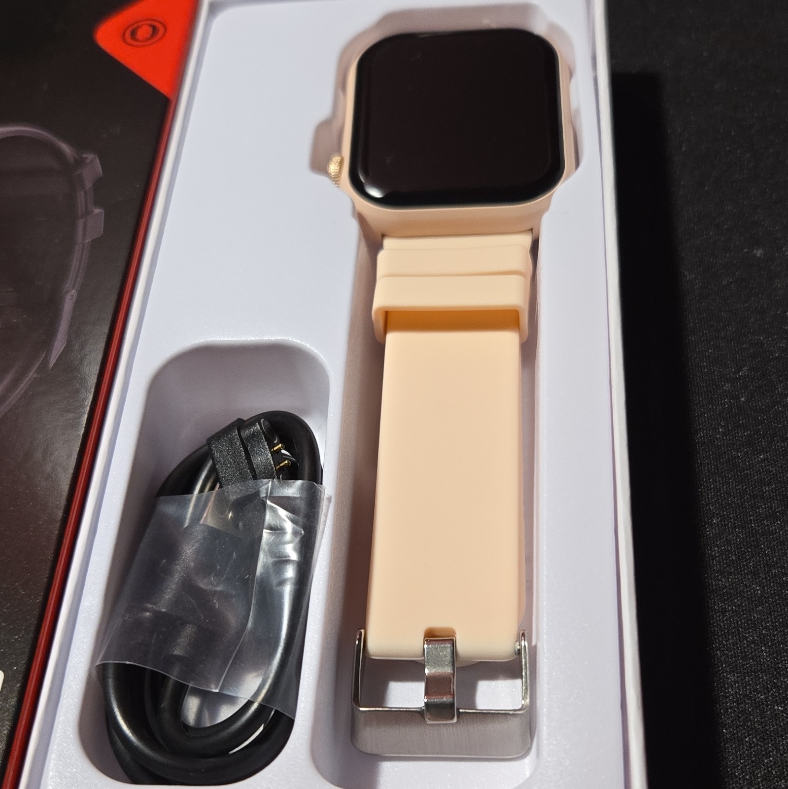 Series 6 Smartwatch 45mm Gold Metal Case Beige Silicone Band 128GB iOS/Android