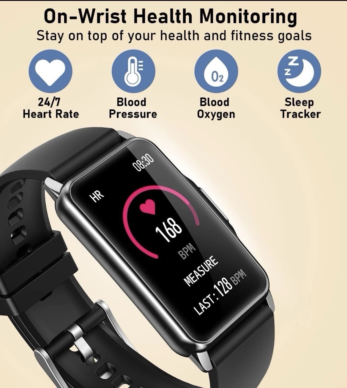 Smart Watch Health Fitness Tracker with 24/7 Heart Rate, Blood Oxygen Pressure