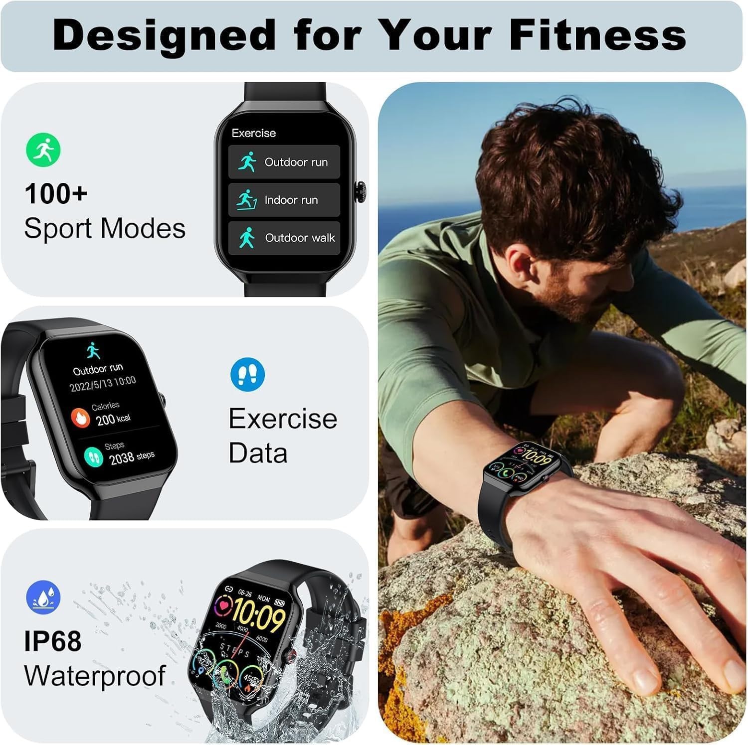 Fempoin Smart Watch for Women Men,New 1.96″ Smartwatch (Answer/Make Call)