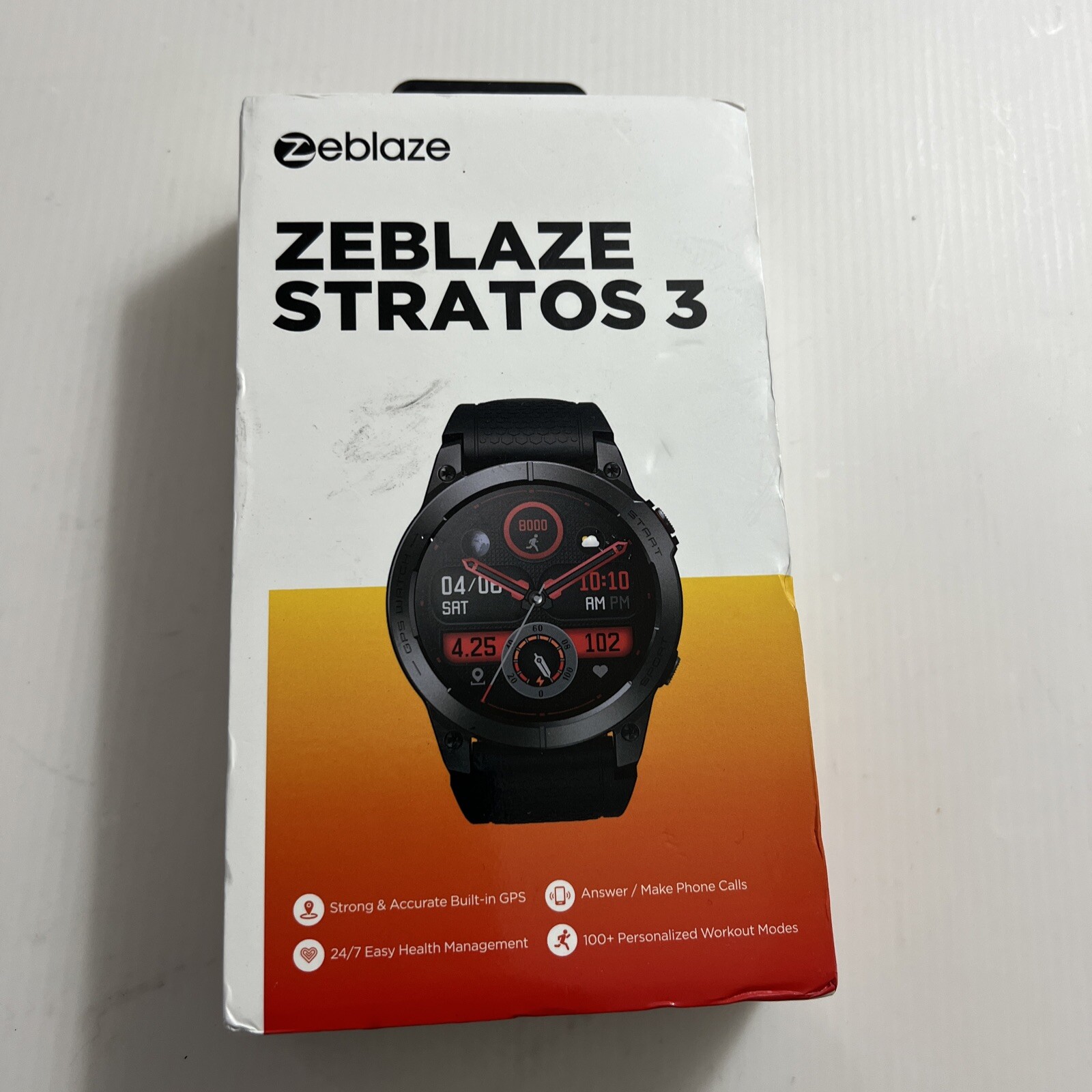 NEW Zeblaze Stratos 3 Pro Smart Watch Fitness 1.43”HD AMOLED Built-in GPS Black