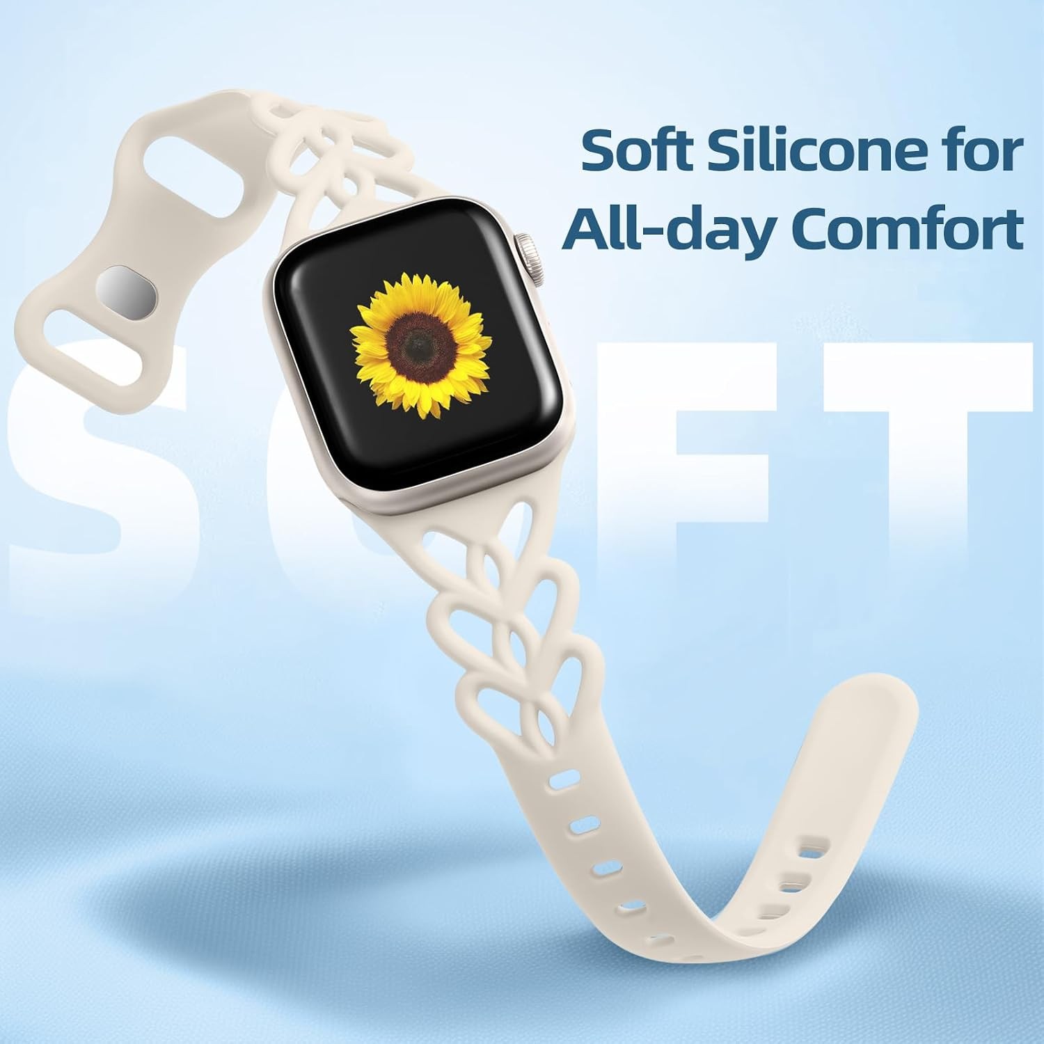 Case for Apple Watch 38mm 40mm 41mm 42mm 44mm 45mm 46mm 49mm – Slim Silicone Ban