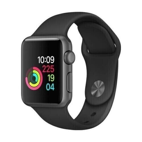 Apple Watch Series 1 38mm Aluminum Case Black Sport Band MP022LL/A In Retail Box