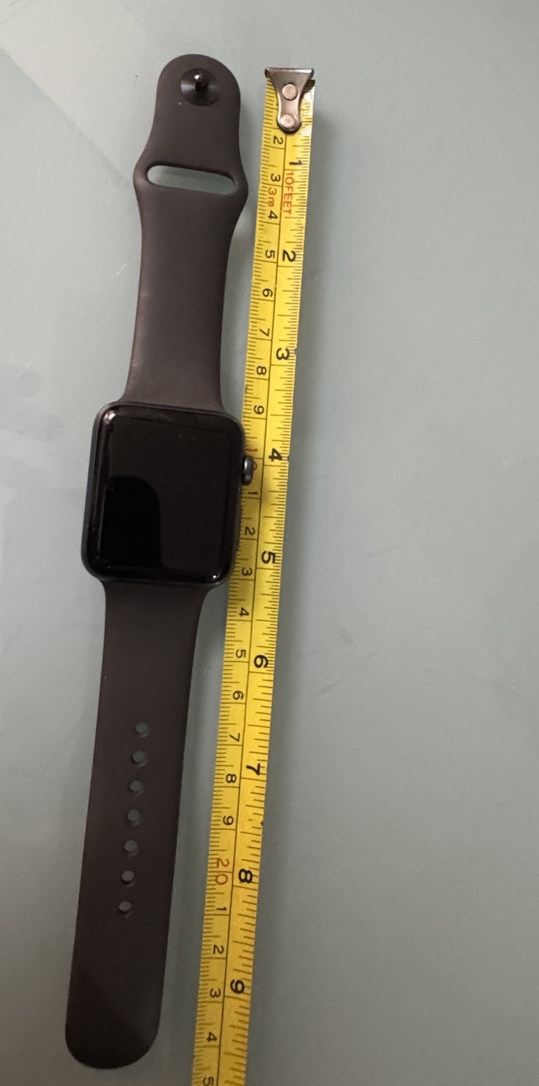 Apple Watch Series 3 GPS 42mm Space Gray Aluminum Reset Band 8” Wrist