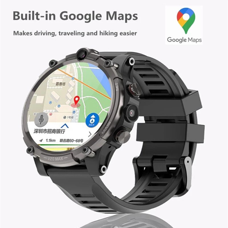 V20 Max 1.6 inch 4G LTE (4GB/128GB) Dual Cam Wi-Fi Sports Pedometer Heart, New