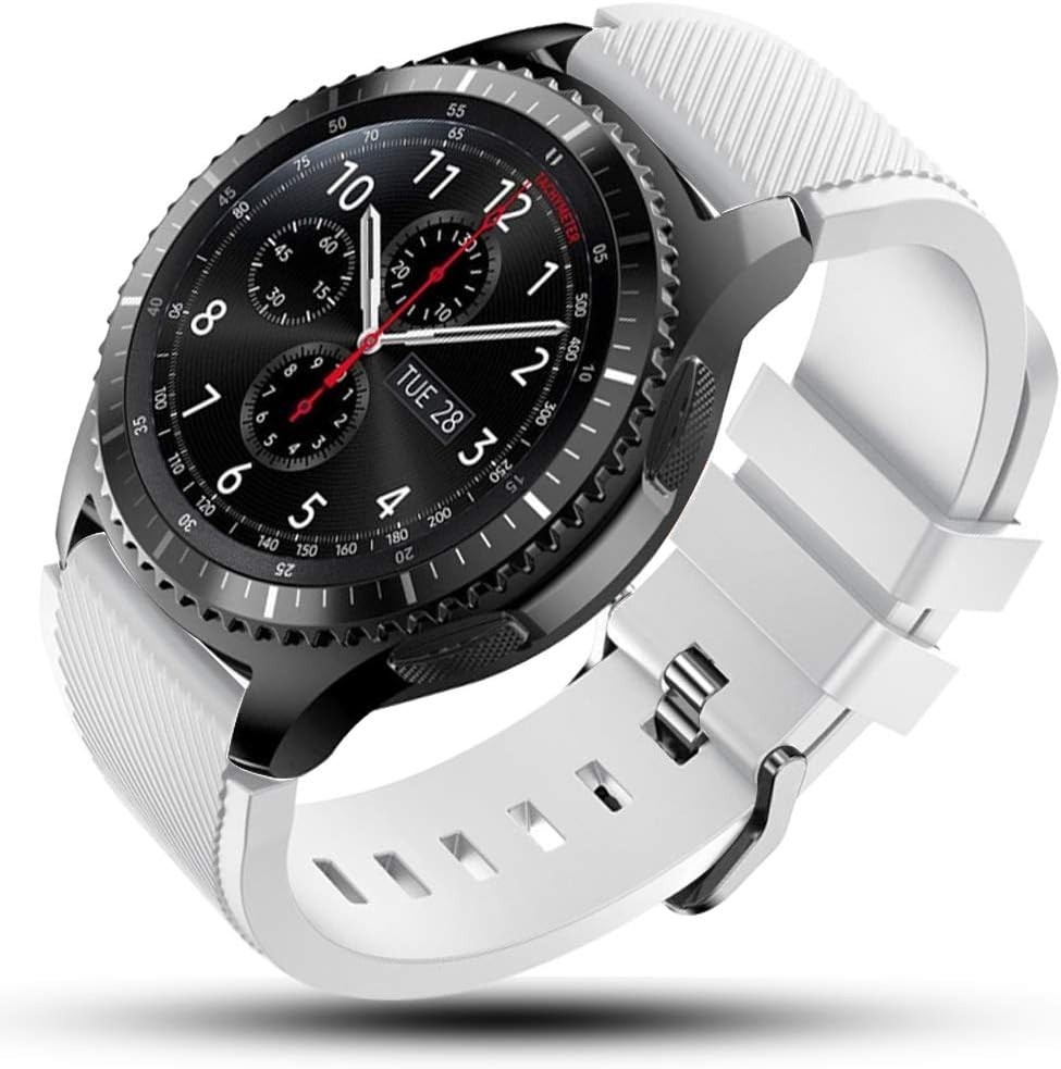 Adjustable White Silicone Sport Band for Galaxy Watch & Gear S3 – Quick Release