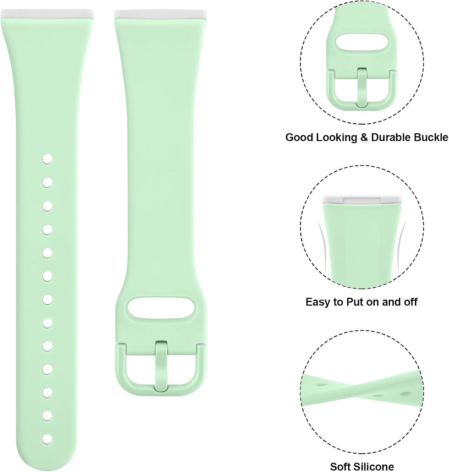 Soft Silicone Strap Compatible with Fitbit Sense 2, Versa 4, 40mm
